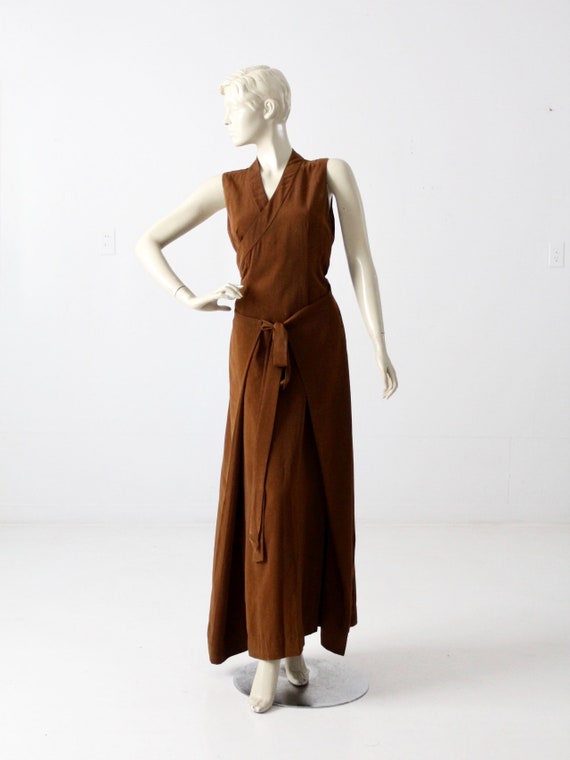 1970s silk blend maxi wrap dress