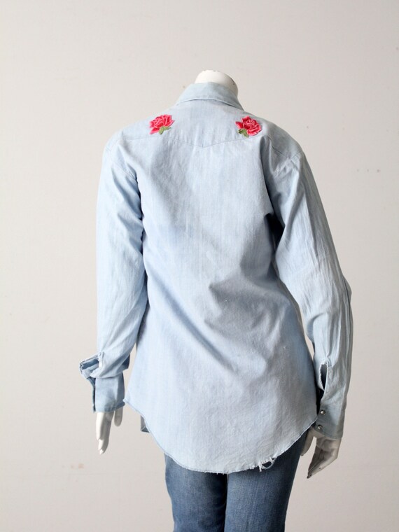 Nadine Western Embroidered Chambray Shirt