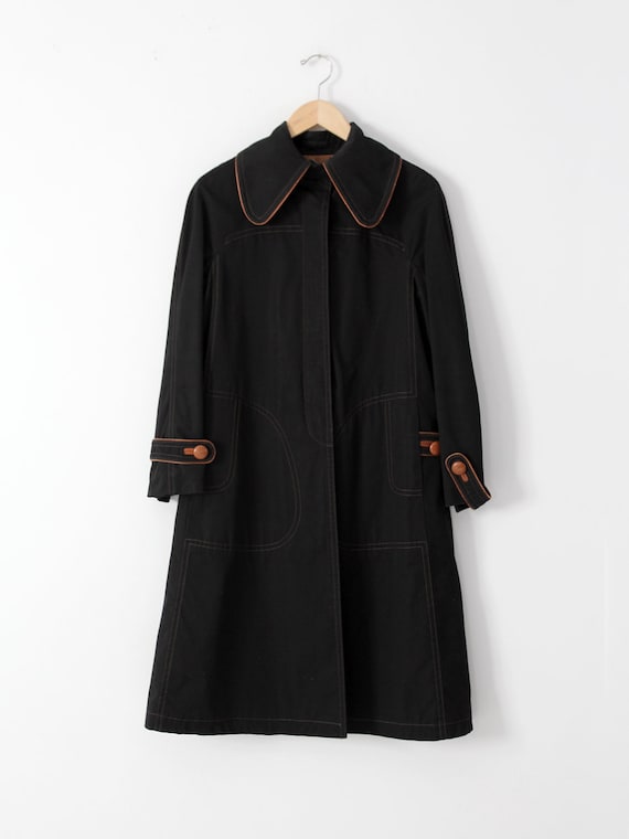 vintage Cortefiel trench coat, black coat - image 8