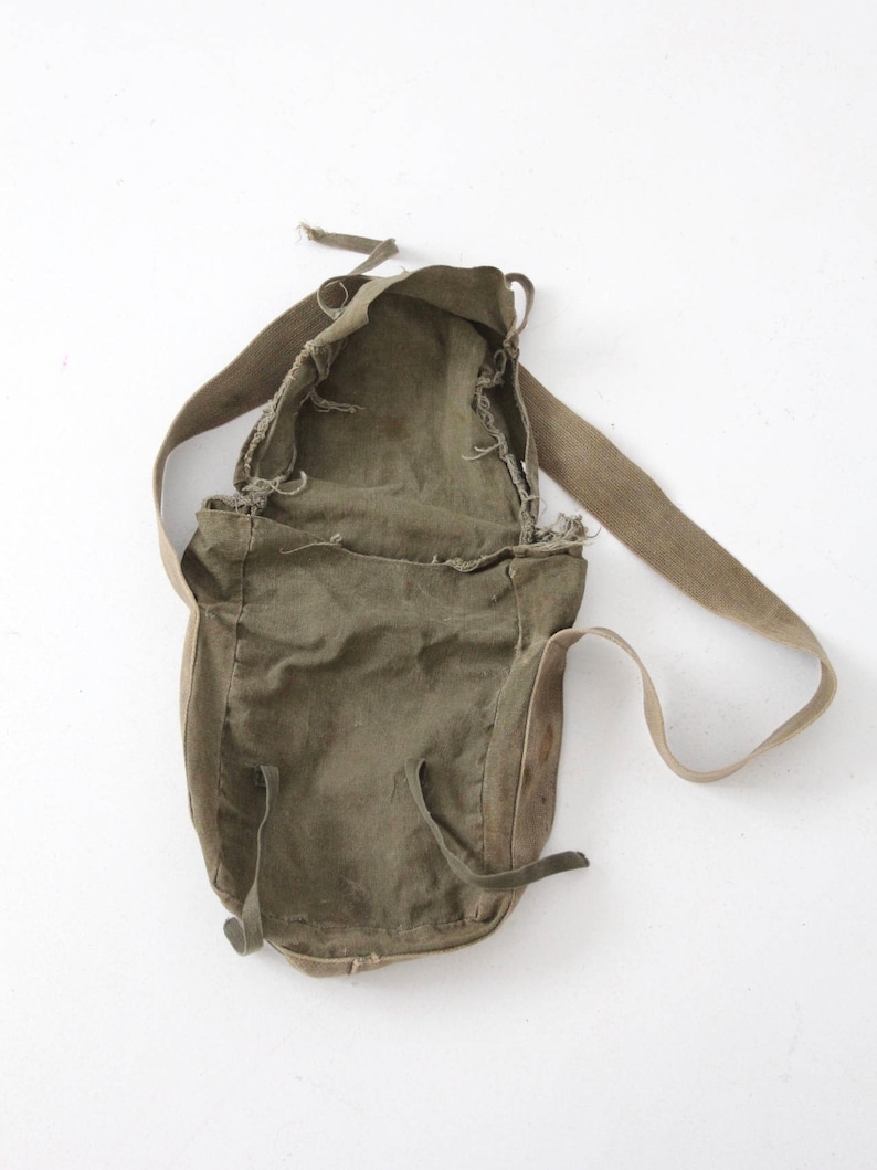 Vintage Army Bag Small Canvas Military Shoulder Bag Etsy