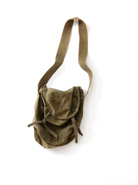 Vintage Army Bag Small Canvas Military Shoulder Bag 