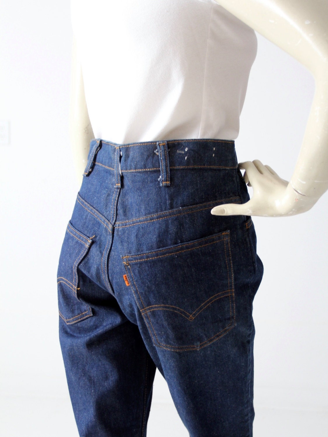 Buy 1970s Levis Crop Jeans, Vintage 646 Dark Wash High Waist Jeans
