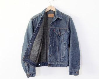 1970s Levis denim jacket, vintage blanket lined jacket, flannel lined jean jacket