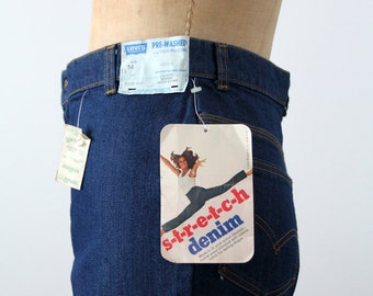 Vintage Levi's Stretch Denim Jeans: 1980s High Waist, Boot Cut (W 30 / L 33)