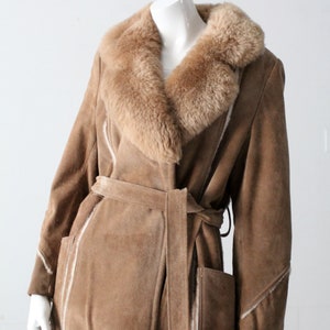 vintage 70s shearling full length coat image 3