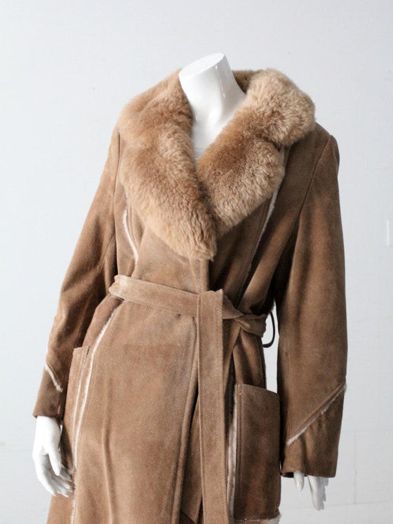 vintage 70s shearling full length coat - image 3