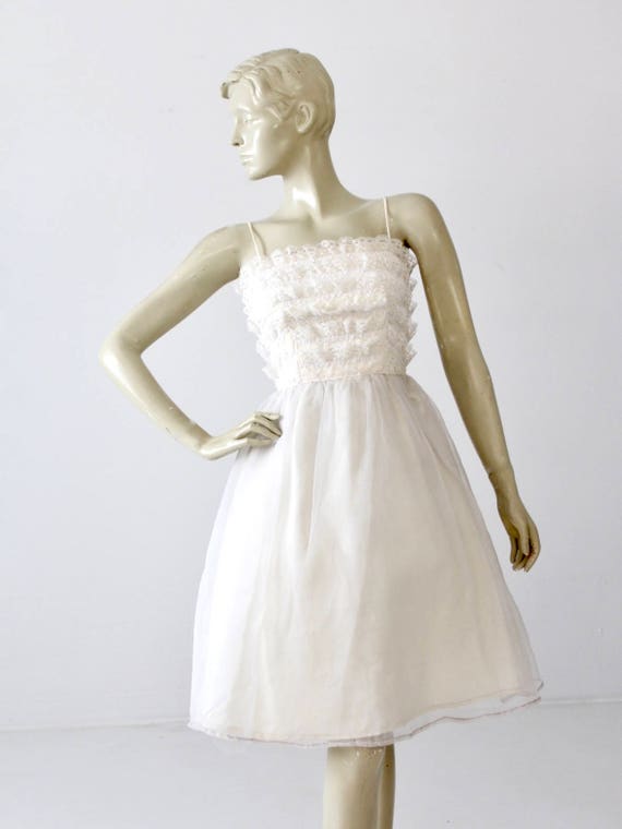 vintage 60s Saks Fifth Avenue white fit and flare 