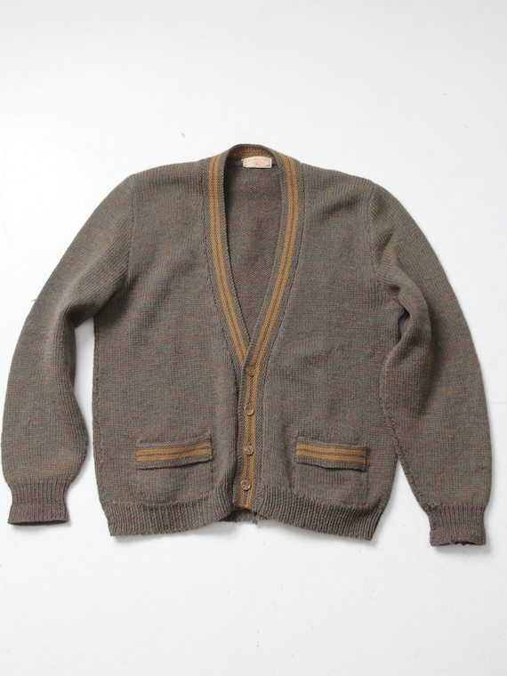 vintage 50s hand knit cardigan sweater