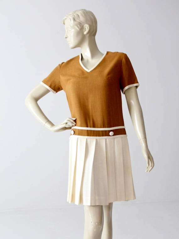vintage Bobbie Brooks dress, wool knit drop waist… - image 3