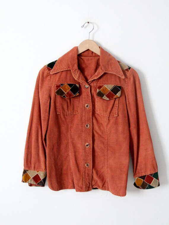 vintage 70s patchwork corduroy shirt - image 7