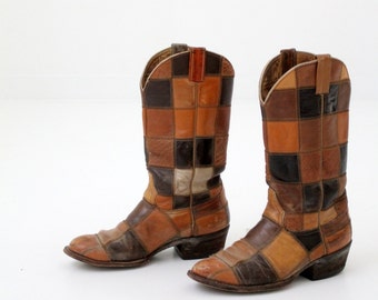 1970s Laramie leather boots,  hippie cowboy boots