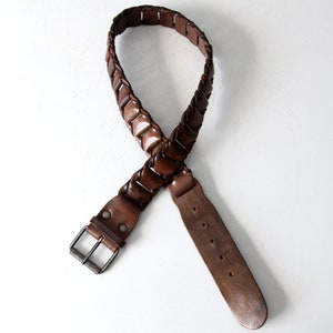 vintage leather belt with buckle