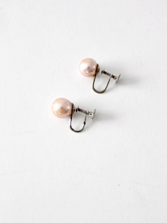 vintage faux pearl earrings, Japanese faux pearl s