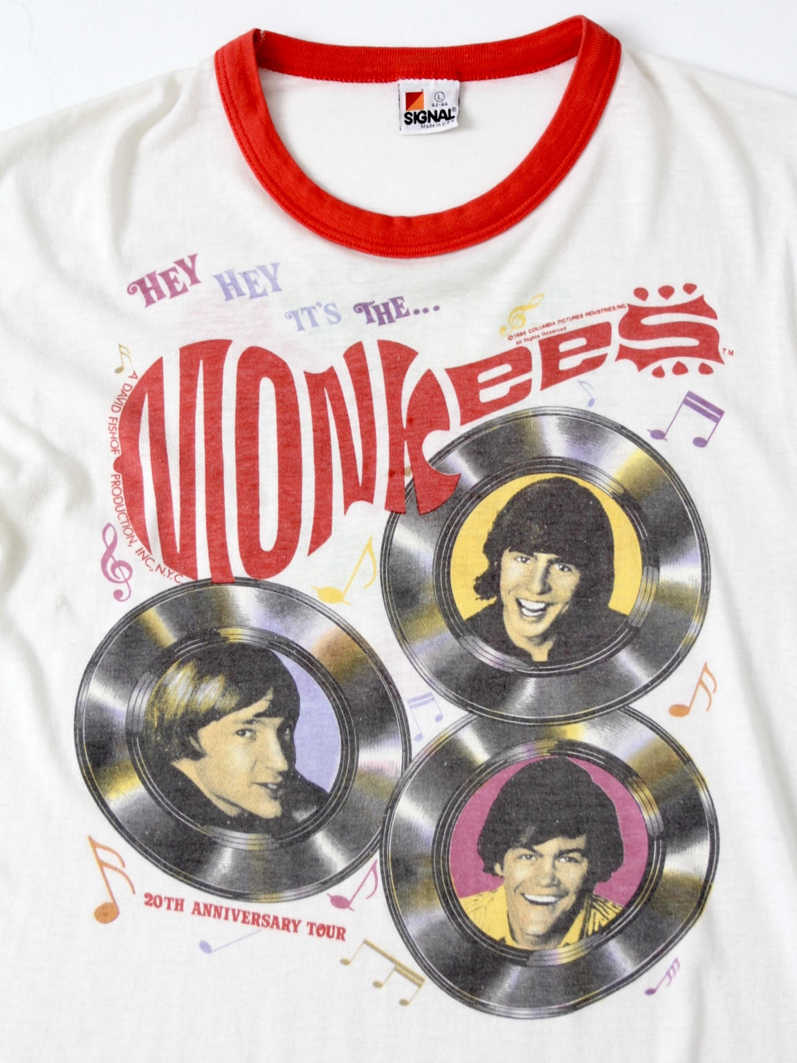 Vintage Monkees 20th Anniversary Tour T-shirt, XL Band Tee Vintage Monkees 20th Anniversary Tour T-shirt, XL Band Tee