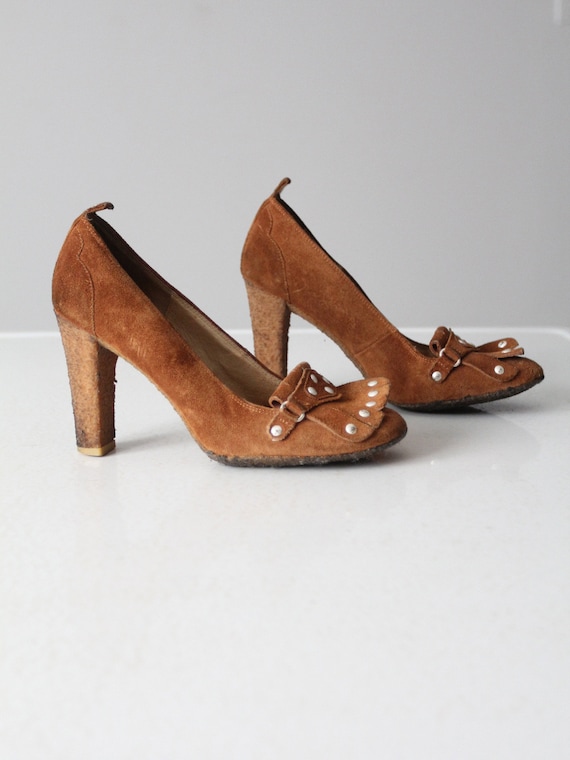 Michael kors hotsell suede heels