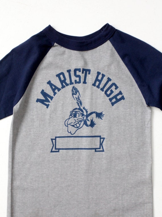 vintage school tee - 1980s Marist High School bas… - image 5