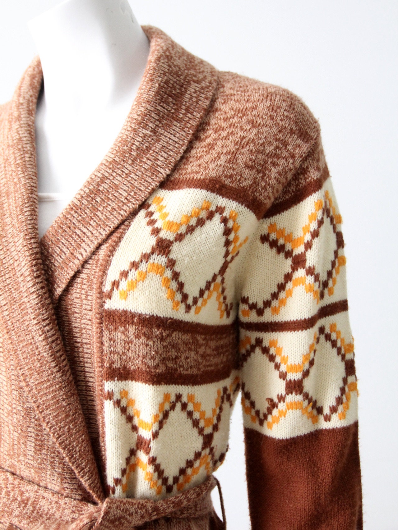 Vintage 70s Hippie Cardigan Wrap Sweater - Etsy
