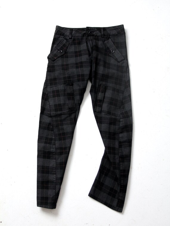 vintage plaid low rise crop pants - image 4