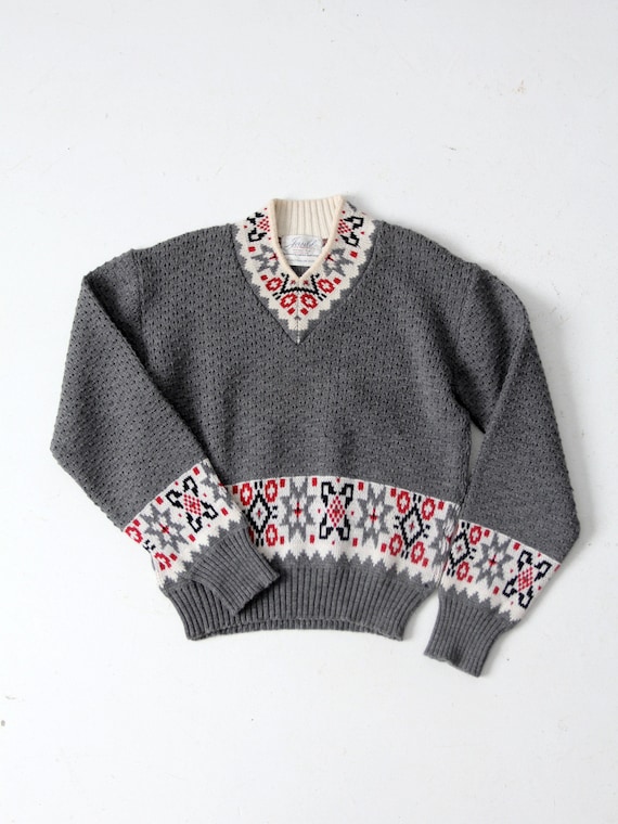 vintage wool ski sweater - image 1