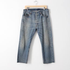 Levis 501 jeans, vintage 501s cropped denim, 34 x 24