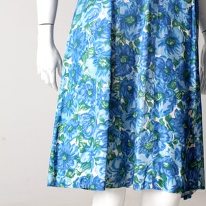 vintage 50s blue floral dress image 10