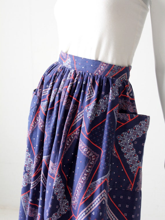 vintage 50s bandana print skirt - image 10