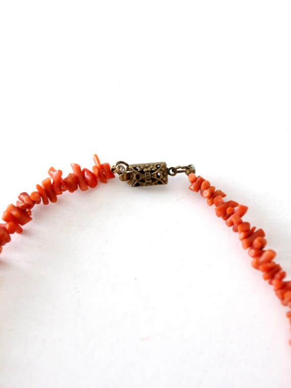 vintage Edwardian branch coral and bronze jewelry… - image 6