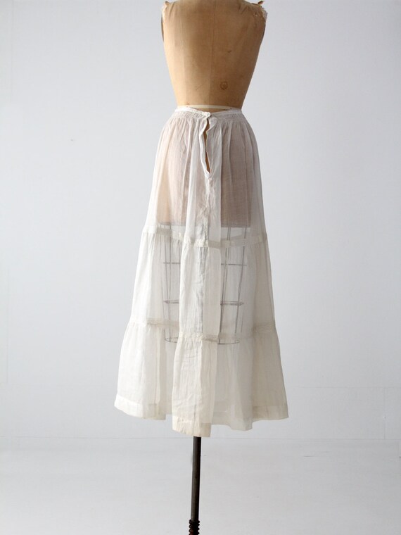 Victorian petticoat, antique white skirt - image 3