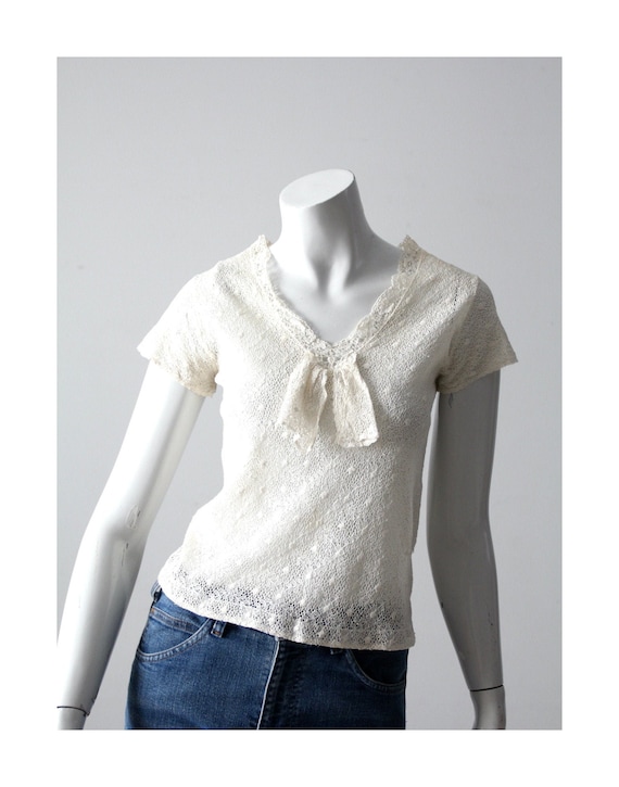 vintage white lace blouse