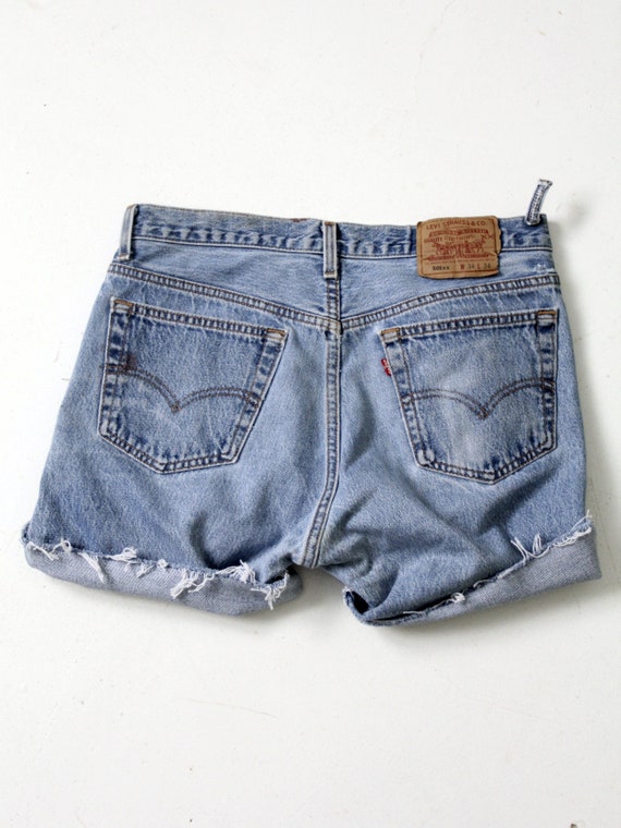 vintage Levis 501 denim cut off shorts, W 32 - image 4