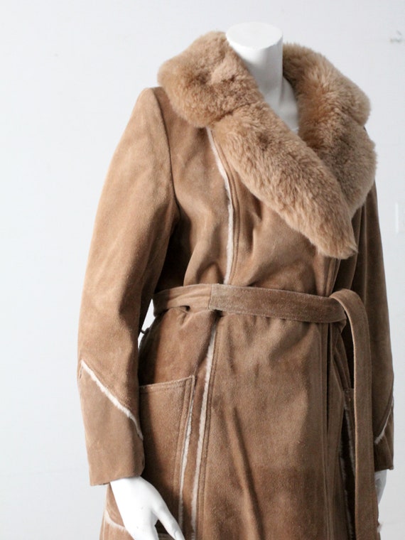 vintage 70s shearling full length coat - image 8