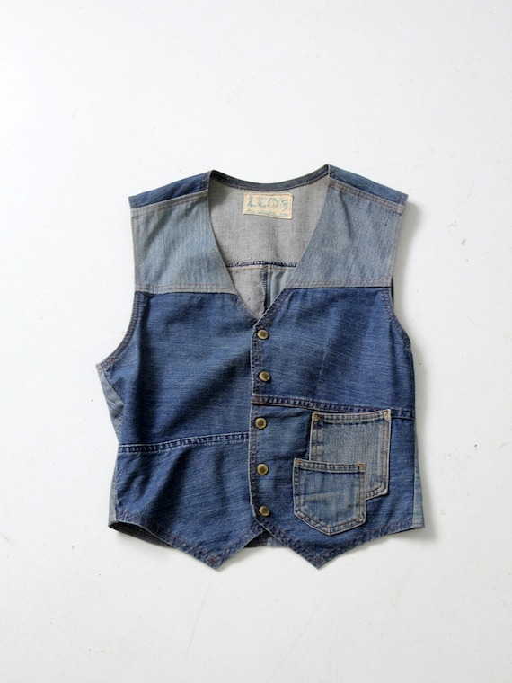 vintage custom denim vest - image 2