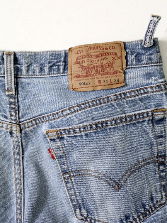 vintage Levis 501 denim cut off shorts, W 32 - image 5