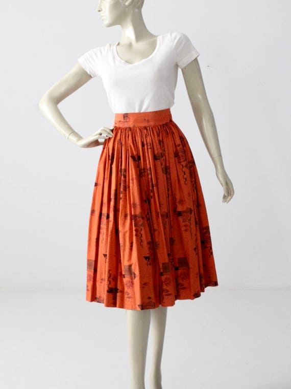 vintage 50s southwestern circle skirt - image 1