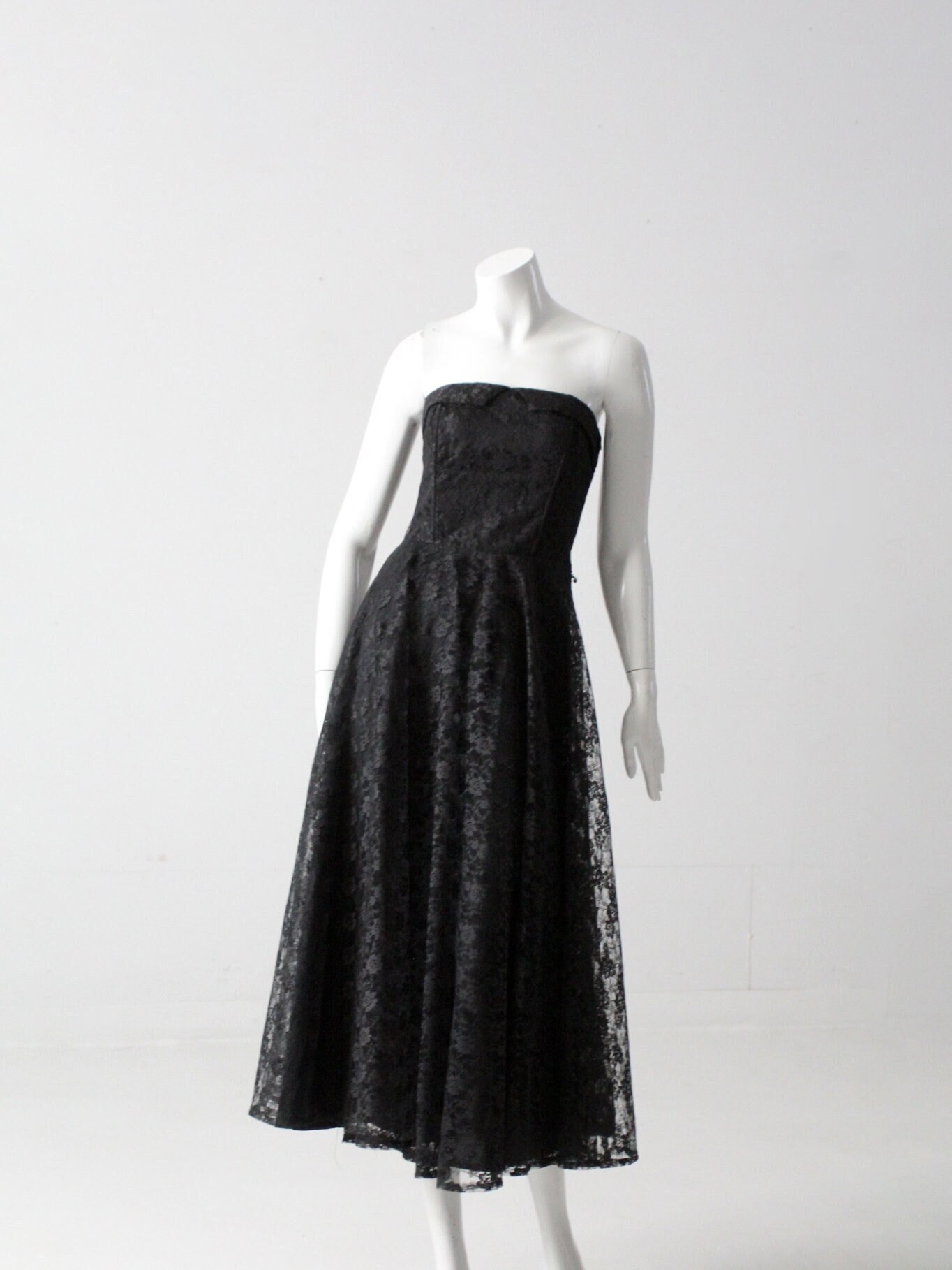 AMERI　Vintage　Antique Lace Dress / Black Vintage 90s Black Lace Strapless Dress - Etsy