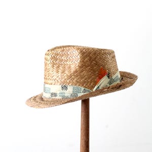 vintage straw fedora hat