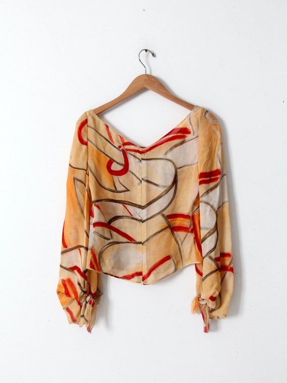 vintage Valentino swirl print sheer blouse - image 3