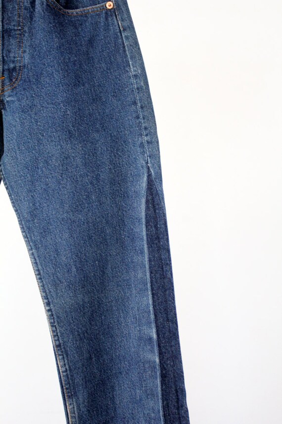 Levi's 501 denim jeans, vintage dark wash denim, … - image 4