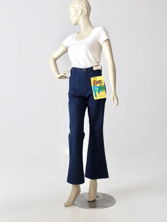 vintage 70s Maverick jeans, NOS bell bottoms with