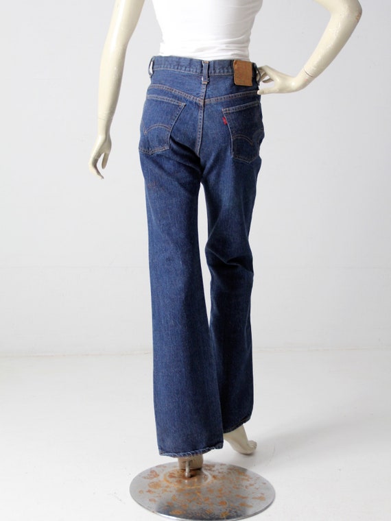 vintage Levis 517 denim jeans, high waist bootcut… - image 9