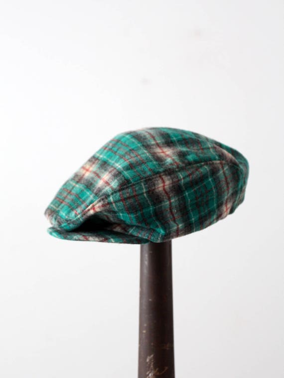 vintage Pendleton plaid flat cap ⎟ newsboy cabbie 