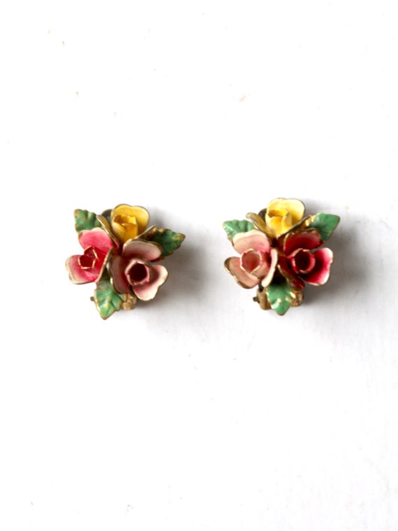 vintage 30s Austrian enamel earrings
