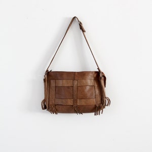 1970s leather bag with fringe