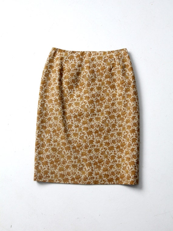 vintage 60s floral pencil skirt - image 2