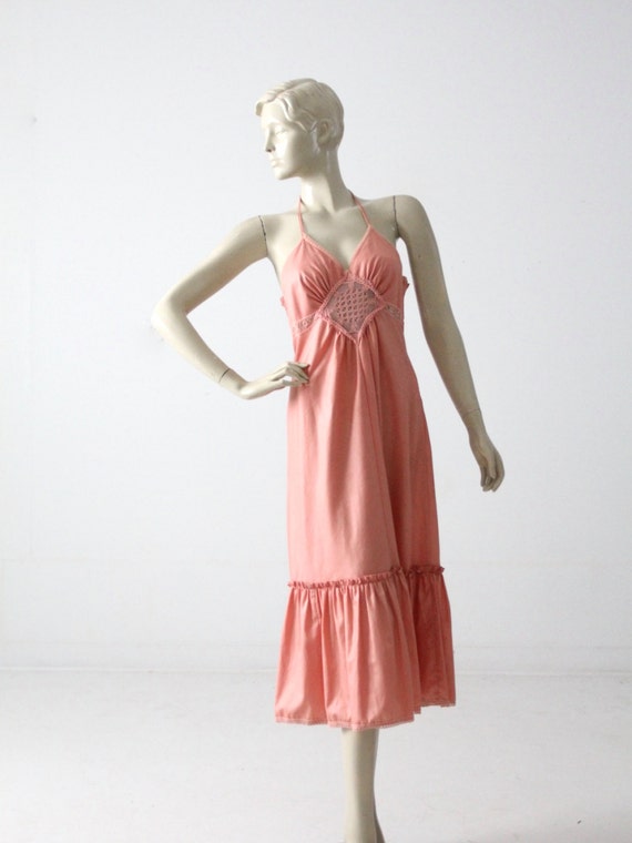 Young Edwardian halter dress, vintage 1970s hippie