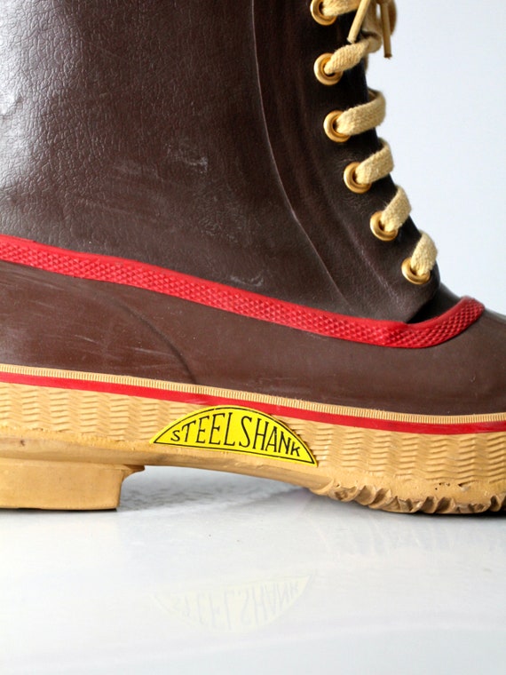 vintage steel shank rubber boots men's size 9 Gem