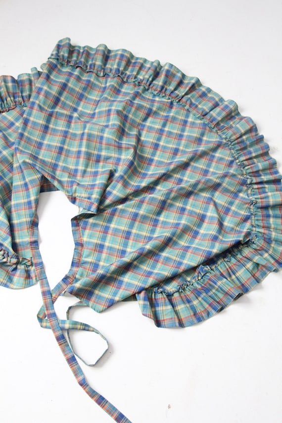 vintage 70s plaid ruffle wrap skirt - image 2