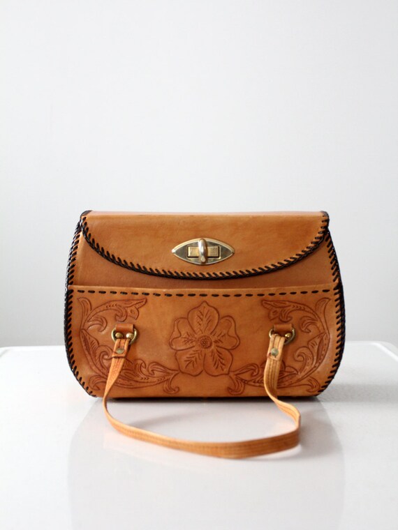 1960s tooled leather handbag - image 6