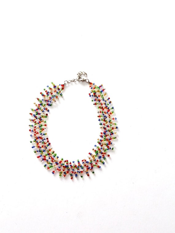 Vintage Beaded Choker Necklace | Etsy 