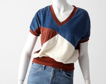 vintage 70s velour top